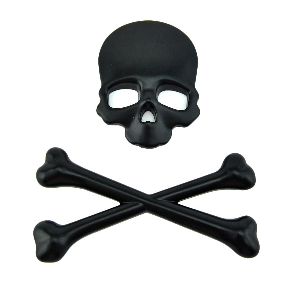 Amazon.com: T Tocas 3D Skull Crossbones Emblem Metal Badge Decal